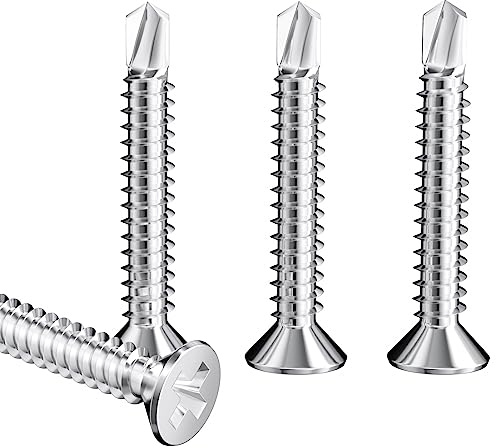 60 PCS Stainless Steel Self Drilling Self Tapping Metal Screws for Iron Sheets, Furniture, Steel Tiles (M4.8 * 32mm)