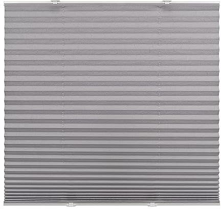 Ventanara® Plissee ohne Bohren mit Saugnapfbefestigung Faltrollo Plissee Plisseerollo (Grau, 50 x 100 cm)