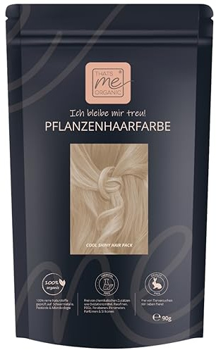 Thats me Organic® Profi Pflanzenhaarfarbe Nachfüllpack (cool shiny) – Bio Haarfarbe ohne Chemie – Ideale Haarfarbe auch während der Schwangerschaft und Stillzeit