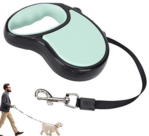 JOROBURO 3/5 M Langes Zugseil für Haustiere, Einziehbare Hundeleine mit Anti-Rutsch-Griff, Automatisch Einziehbare Zugleine für Hunde, Hundegurt für Kleine und Mittelgroße Hunde (Grün)