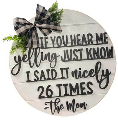 Willkommensschild für Haustür, Schriftzug, dreidimensional, verblassend, rund, Kunstblätter, lustiges Willkommensschild aus Holz, Willkommensschild für Haustür, Türversorgung, Willkommensschild