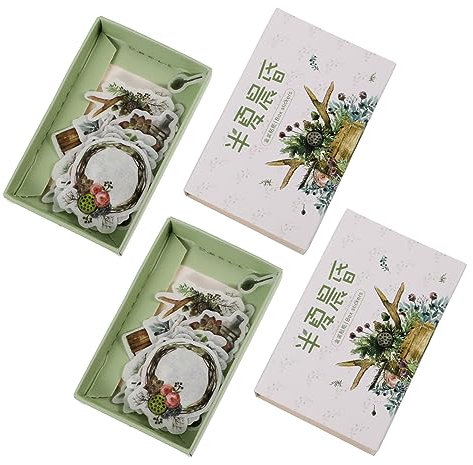 2 Kisten Box Aufkleber scrapbooking sticker scrapbook stickers Gitarren-Kapodaster modische Aufkleber Pflanzendekor Aufkleber für Wasserflaschen Reiseaufkleber Scrapbooking-Etikett