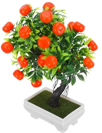 Yardenfun Künstliche Pflanze Simulation Bonsai Orangenbaum Dekoration Desktop-schmuck Faux Bonsai Künstliche Pflanze Ornament Orange