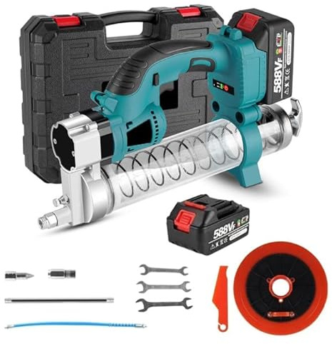 Akku-Fettpresse,Elektrische Fettpresse für Makita 18v Batterie,Fettpresse mit 15000mAh Akku und Zylinder,69MPa Schläuche,Ideale Fettpresse für mechanische Geräte (mit Akku)