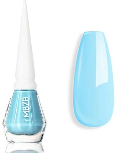 Blue Nail Polish - Sky Blue Nail Varnish - Summer Bright-Coloured Quick Dry Nail Varnish - Long Lasting Chip Resistant Air Dry No Need UV DIY Manicure Nail Art