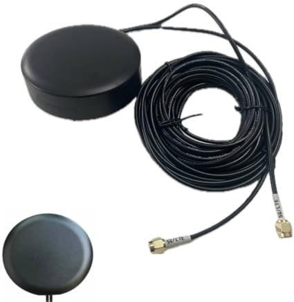 CompuPort 5G Cellular Omni-Directional Magnetic/Adhesive Mount Puck Antenna with Dual-Diversity 13' SMA Male Cable Designed for a Range of Cellular Applications, Including IoT Devices.