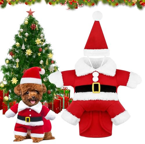 Kleidung für Haustiere Weihnachtsmann, Haustier Weihnachtskostüm, Katze Hund Weihnachtskostüm, Weihnachten Haustier Kleidung, Für Neujahr Christmas Party Cute Cats and Dogs Kostüm(L)