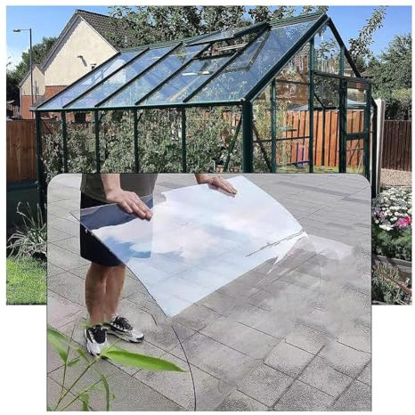 Rygcrud Außenbereich Polycarbonat Gewächshaus-Platten, 2 mm / 3 mm Kunststoff-Paneele Für Vordach, Schuppenfenster, Pflanzenständer Dach Ersatz wasserdichte Abdeckung(3mm,2.6x6.6ft)