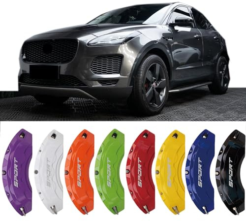 4pc Brake Caliper Covers Compatible Front Rear 18/19/20/21/22 Wheel Size for Jaguar E-pace Accessories (White)