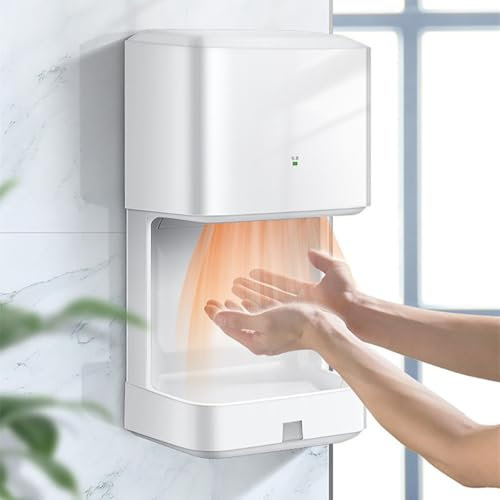 Secador De Manos Eléctrico, 1450 W, Dispositivo De Secado De Manos Por InduccióN AutomáTico Montado En La Pared, Comercial Para Cocina, BañO E Inodoro, Viento FríO Y Caliente, MáS Silencioso