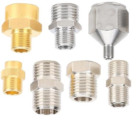 7-teiliges Professionelles Airbrush-Adapter-Set, 1/8 Zoll, 1/4 Zoll BSP-Anschluss für Kompressor-Airbrush-Schlauch