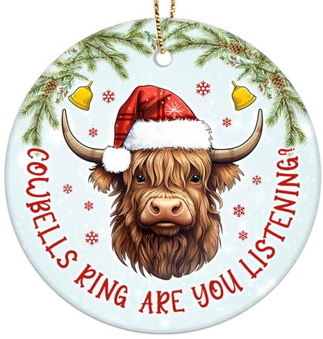 Runde Xmas Keramik Kuhglocken Läuten Weihnachtsdekoration Keramik Weihnachtsbaum Dekoration Klassische Weihnachten Baum Hängen Anhänger Für Souvenir Haus Party