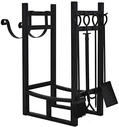 Étagère de rangement robuste pour bois de chauffage intérieur ou extérieur - Étagère décorative pour bûches de cheminée