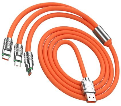 Indragbar Laddningskabel, Multiladdningskabel Indragbar Multiladdningskabel med Denna Enda, Multifunktionella Kabel 3 i 1 Laddningssladdadapter för Resor, Hem, Bil,