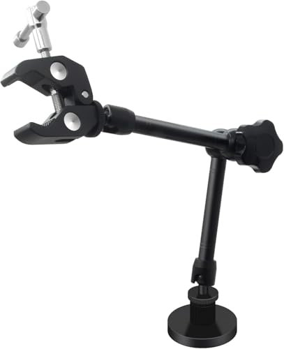 KIBBEH Terza mano saldatura con base magnetica, accessori modellismo, telaio per pistola termica girevole a 360 gradi, morsetti di supporto per fotocamera, supporto per pistola termica, strumento di