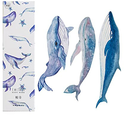 Whale Book Accessories Teacher's Literary Gifts for Bookworm Print Vintage Stationery