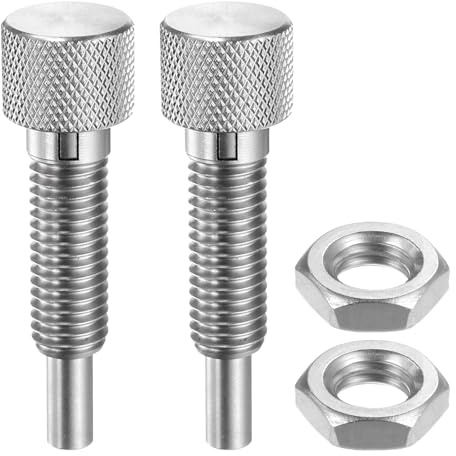 QUARKZMAN 2pz Perno Molla M10x1.5 Acciaio Inossidabile Tipo Blocco | Dimensione Filetto Dia.5mm, Perni Rilascio Rapido Retrattili, per Attrezzature Industriali