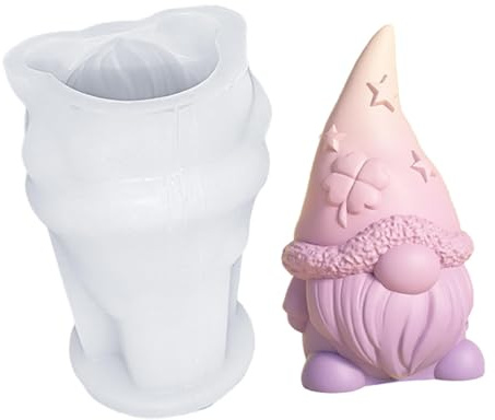 Silikonformen Gießformen Ostern, 3D Ostern Gnome Harz Formen, niedlich Gnom Kerzenhalter Making Form, Gnom Figur Silikonformen, für Casting, Frühling Dekoration, DIYs Silikon Kerzen, Seife(A)