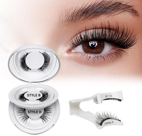 QUEWEL Magnetic-Eyelashes Natural Look, 2 Pairs Reusable Magnetic Lashes Kit with Applicator, No Glue Needed Eyelashes Magnetic, Easy to Wear and Remove with Instructions(Magnetic Eyelash Kit B+H NEW)