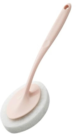 Healvian Cleaning Sponge Wipe Long Handle for Kitchen and Bathroom Plastic Scouring Pad for Dishwashing and Scrubbing Tiles Versatile Household Cleaning Tool
