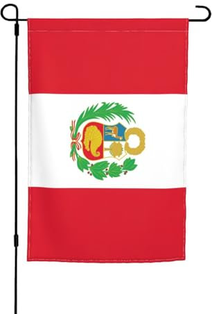 BBEXJIGY Bandera de Perú con impresión de banderas decorativas para exteriores, 12 x 18 pulgadas, decoración de casa y jardín