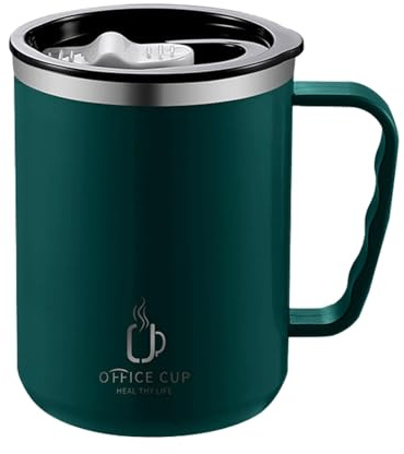 Thermal Travel Mug, 500ml Stainless Steel Thermal Tumbler, Reusable Coffee Mug with Handle and Lid, Leak-Proof Insulated, Heavy Duty Thermals Tea Cup, Hot Cocoa Insulated Tumbler