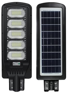 Jortan Tech Farola Solar LED Modelo G - 520 Watios - 280 Piezas LED - 6500K - con Sensor de Movimiento y Batería LiFePO4 para Iluminación Exterior Eficiente y Sostenible