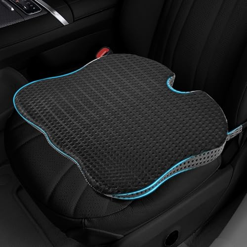 WUFANC Cuscino per Sedia Auto, Cuscino per Sedile in Memory Foam, Cuscino Ergonomico Sedia Ufficio, Antiscivolo Cuscino Cuneo per Auto, Ufficio