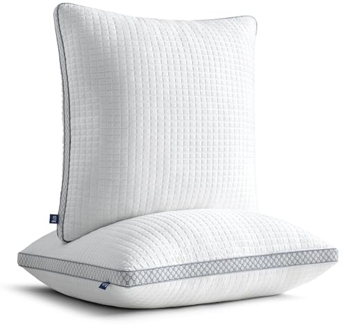 BedStory Kopfkissen 80x80 2er Set mit Verstellbarer Füllung | 1500 g Polyesterfüllung pro Kissen, abnehmbarer Bezug mit Reißverschluss, waschbar und ideal als Hotel Kissen für Allergiker.