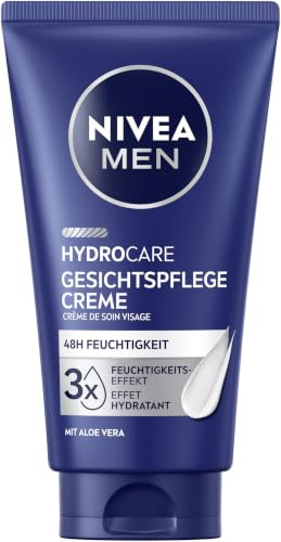 NIVEA MEN Hydrocare Gesichtspflege Creme, 48h Feuchtigkeitscreme für trockene Männerhaut, feuchtigkeitsspendende Gesichtscreme mit Aloe Vera und Provitamin B5 (75 ml)