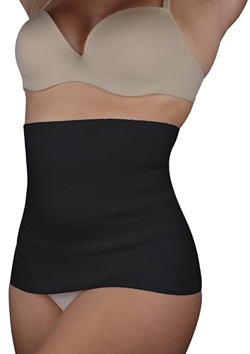Leedya Pancera in Lana 43% Riscaldante Contenitiva Donna e Uomo Invernale - Calda Fascia Lombare Supporto Schiena Protezione e Sostegno - Panciera maschile e femminile Ortopedica Unisex (Nera, S)