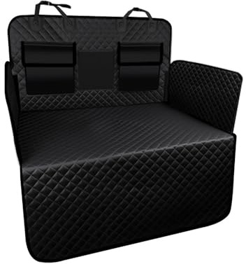 QQLADY Kofferraumschutz Hund mit Seiten für Ford Transit Courier/Ranger PHEV, wasserabweisend & Kratzfest, mit Ladekantenschutz, geeignet für Pkw und SUV, 180×105 cm, Schwarz