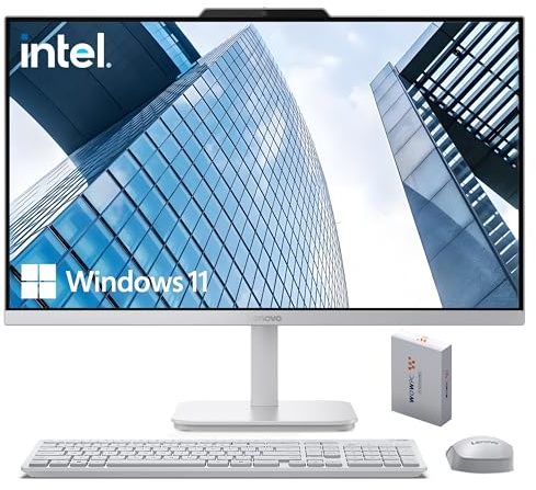 Lenovo 24 FHD All-in-One Desktop Computer for Home & Office, Intel Processor, 32GB RAM, 2TB PCIe SSD, HDMI, WiFi 6, Bluetooth 5.2, Business AIO, Vent-Hear, Wireless Keyboard & Mouse, Windows 11