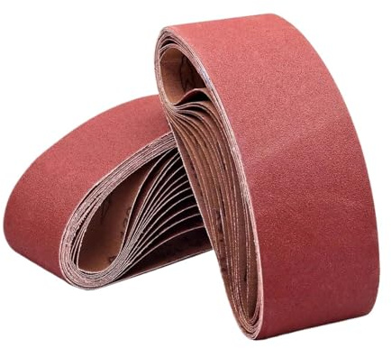 Cinta Lijadora 10 bandas de lijado 75 x 533 mm (40/60/80/120/180/240/320) for lijadora banda, herramienta abrasiva for pulir madera y metal(60)
