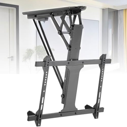 Soporte de suspensión de TV eléctrico, soporte de elevación abatible motorizado, operación de control múltiple, rango de inclinación de 0-85°, se adapta a televisores de 50-90 pulgadas con estándar