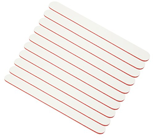 10x Profifeile Nagelfeile gerade weiss - Körnung 240/240 - Kern: rot