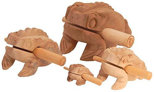 Woru Sound Frosch Natur aus Holz in verschiedenen Größen wählbar: 5cm - 10 cm - 14 cm oder 20 cm, Grösse:ca. 5 cm
