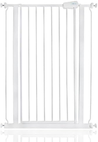 Safetots Extra Hohes Hundegitter, 75cm - 82.6cm, Weiß, Extra Hoch 104cm in der Höhe, Druckbefestigung Hundegitter, Barrière Einfache Installation