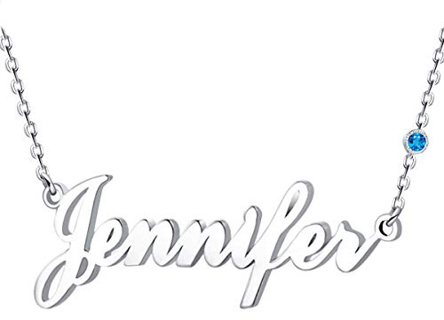 Halskette Mit Namen, Silber Personalisierte Kette,18K Rosegold/Gold Vergoldet Kette mit Name, Geschenk für Freuen, Herren, Freundin, Mutter, Schwester