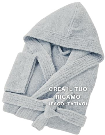 MAYRA Accappatoio Personalizzabile in Spugna 100% Cotone 500 gr Taglie Calibrate | Adulto, Uomo, Donna, Hotel | Personalizzato con Iniziali, Nome, Logo | Design e Ricamo Made in Italy