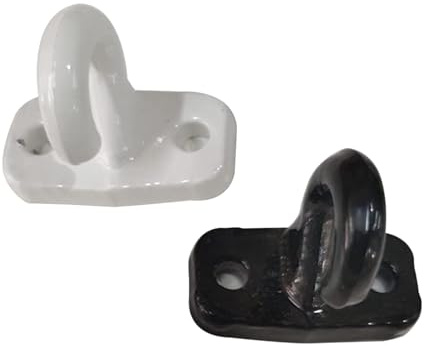 TENDEEVOLUTION Ganci per Tende da Sole Esterno a Pavimento in PVC o Alluminio in diversi colori. Gancio Tenda da Sole per Esterno a Caduta (ALLUMINIO BIANCO)