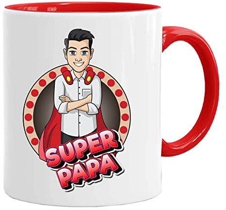 Papa Mug/Taza - Super Papa - Taza original/regalo de cumpleaños, Pascua, cerámica 350 ml/idea regalo original