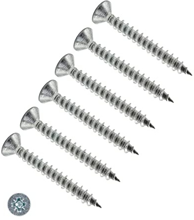 TERF® 4.0mm X 30mm Pozi Flat Double Countersunk Stainless Steel A2 (304) Screws For PVCu Wooden Timber Chipboard MDF and General Purpose Use Screw Size 4.0 X 30mm (No. 8 X 1.2) - Pack of 50