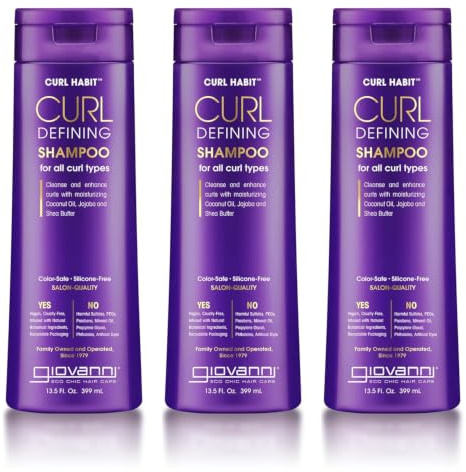 Curl Defining Shampoo | Cleanse & Enhance Curls, Moisturizing Coconut Oil, Jojoba and Shea Butter Vegan, Silicone Free Shampoo