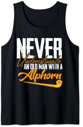 Alphorn Old Man Musikinstrument Schweiz Alpen Souvenir Tank Top