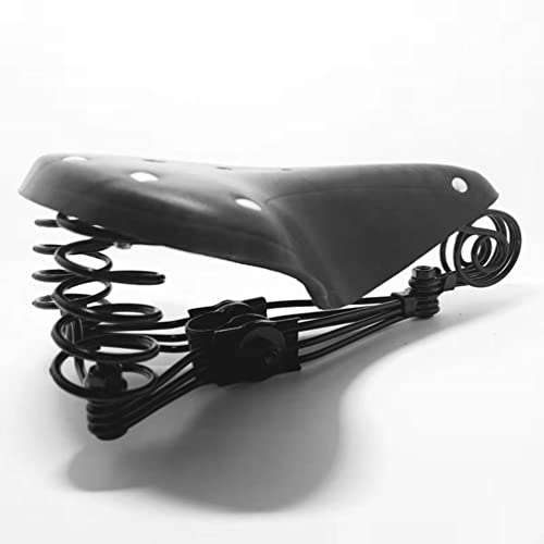 TentHome Retro Fahrradsattel Leder Sattel Fahrradsitz Vintage Classic Cityradsättel mit Schraubenfeder und Nieten Bequemer Ledersattel für Hollandrad Rennrad/Trekkingrad Mountainbike Unisex