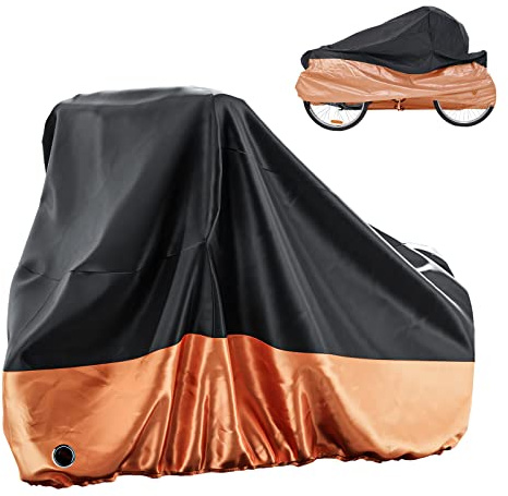 MOONCOOL Adult Tricycle Cover, Waterproof Outdoor Trike Cover for Bikes | Cover for Tricycle, Universal Fit, UV Dust Resistant, Windproof Buckle Straps, Lock Hole, Tear-Resistant Fabric, Storage Bag