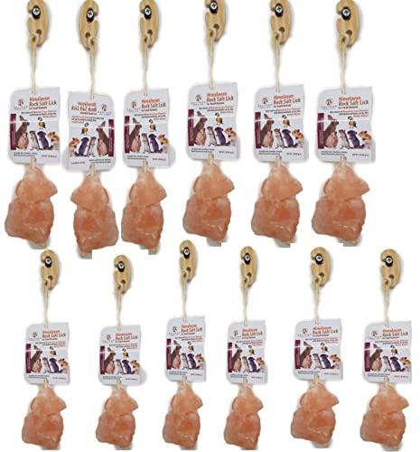 Himalayan Rock Salt Lick For Small Animal/Pet Licks Hanging,-86gram- 2 cube salt(PACK OF 12)