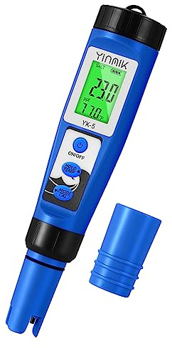YINMIK pH Salt Meter 5 in 1 pH TDS EC Salinity Tester for Pool Spa Aquarium Hydroponic Saltwater Digital pH and PPM Tester for Household Drinking Water Hot Tub Home Brewing Fish Tank…