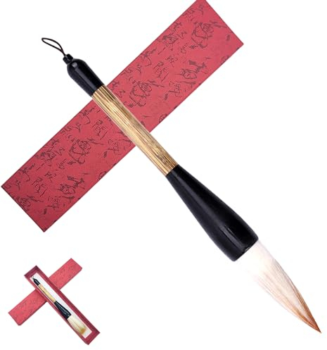 XCSJ Chinesischer Kalligraphie-Pinsel Großer Mit Aufbewahrungsbox Chinese Calligraphy Brushes Geschenk Professioneller Kalligraphie Sumi Pinsel für Anfänger, Studenten, Künstler, Als Geschenk